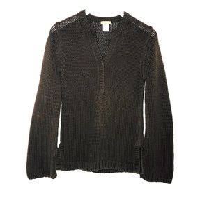 J Crew brown V-neck sweater size M long sleeve